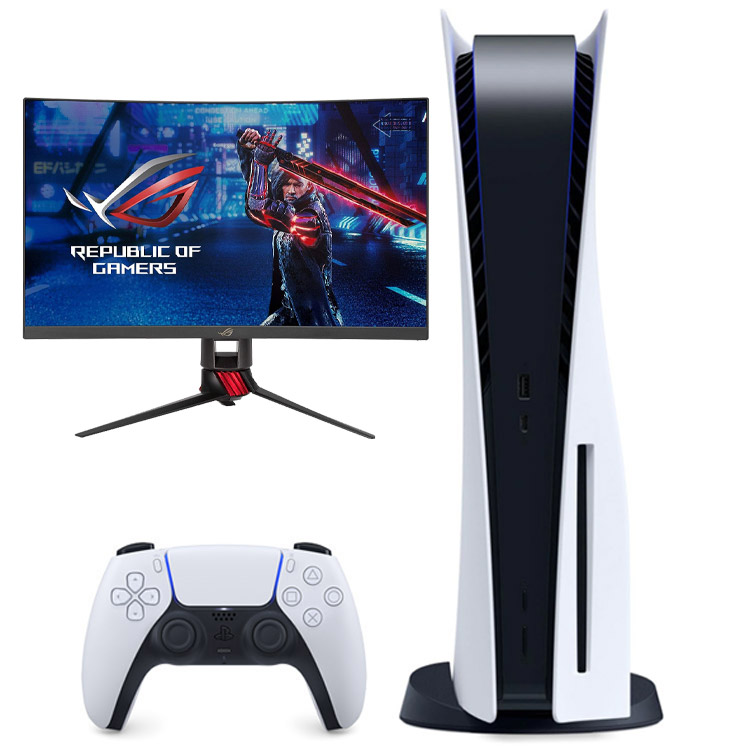 خرید پلی استیشن ۵ دیسک خور + مانیتور ROG Strix XG27WQ