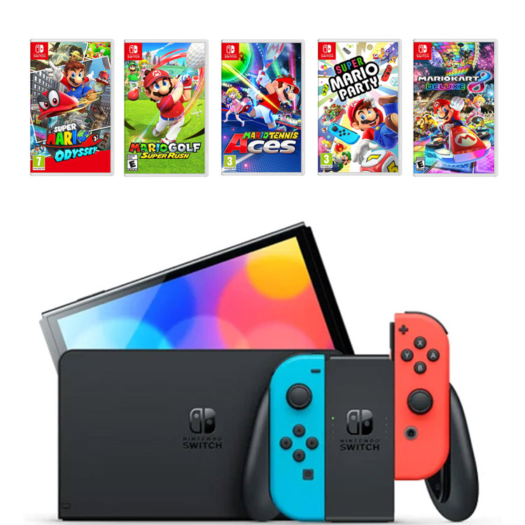 خرید نینتندو سوییچ اولد – جوی کان قرمز/آبی + باندل بازی‌های حرکتی Super Mario