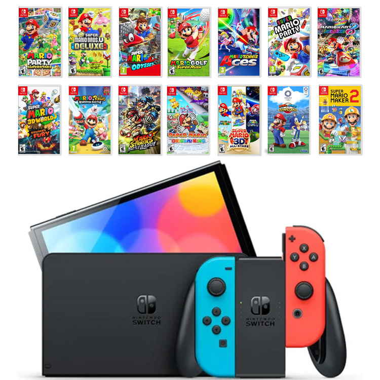 خرید نینتندو سوییچ اولد – جوی کان قرمز/آبی + باندل کامل بازی‌های Super Mario