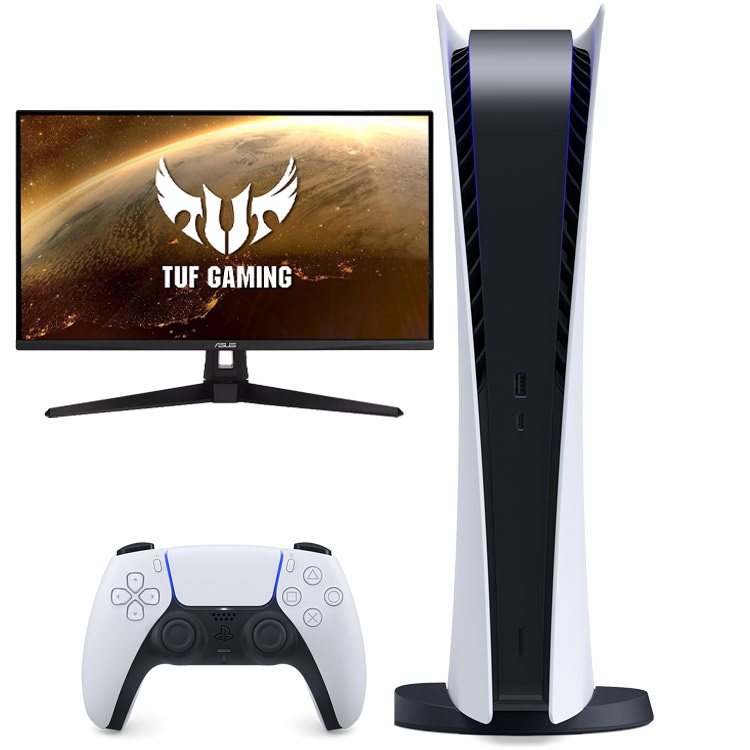 خرید پلی استیشن ۵ دیجیتال + مانیتور TUF VG289Q1A