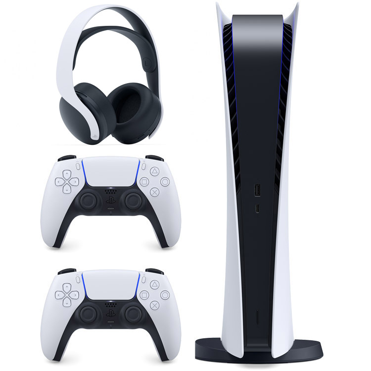 خرید پلی استیشن ۵ دیجیتال + یک کنترلر اضافه + هدست Pulse 3D